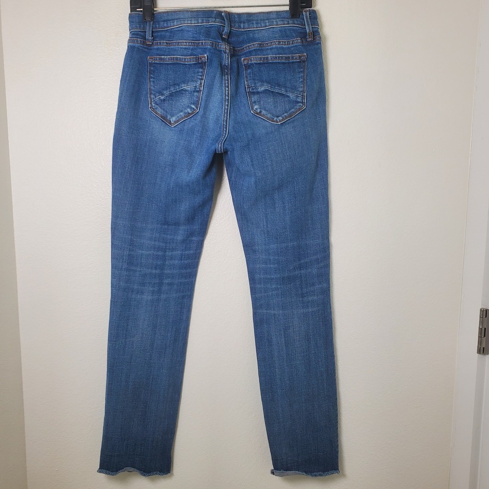 Driftwood Audrey Slim Straight Leg Raw‎ Hem Jeans Medium Wash Blue Denim Size 28 - Picture 5 of 12